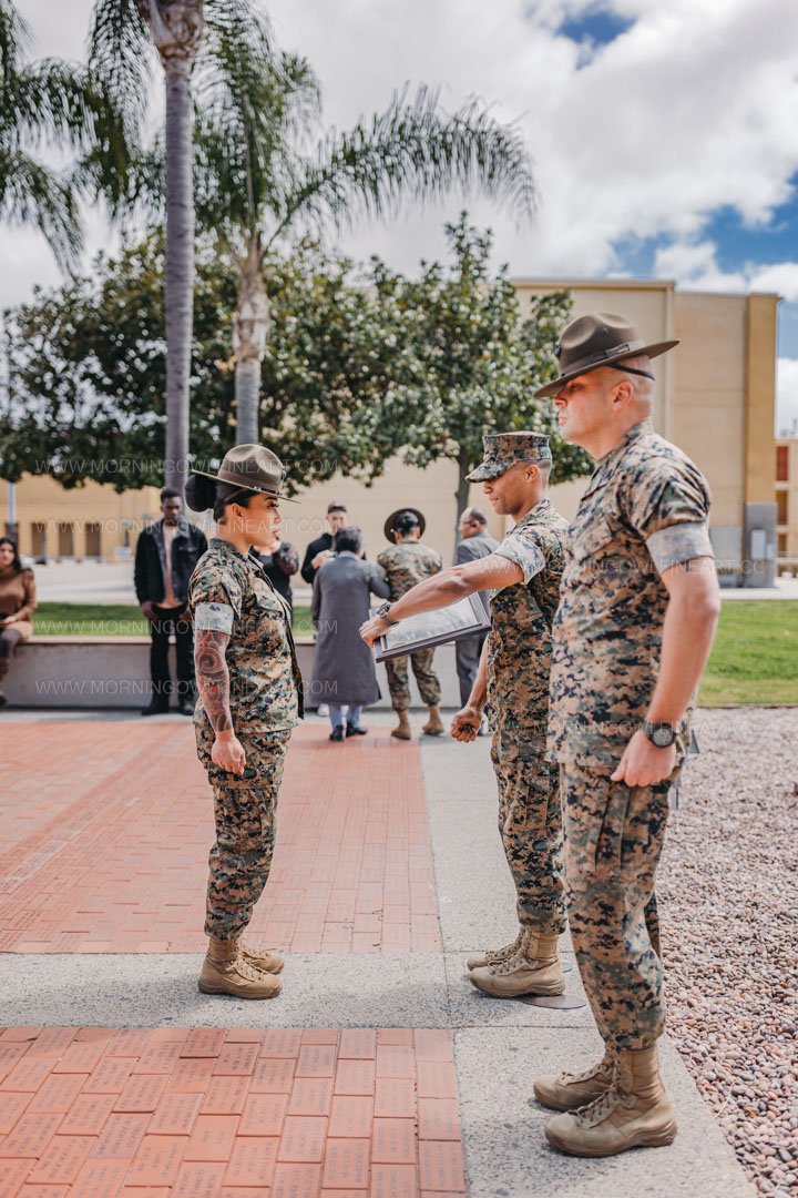  Morning Owl Fine Art Photography Female Marine Drill Instructor San Diego MCRD Promotion to SSGT 