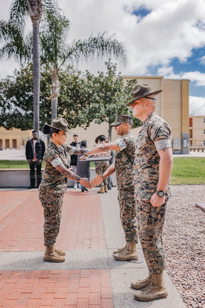  Morning Owl Fine Art Photography Female Marine Drill Instructor San Diego MCRD Promotion to SSGT 