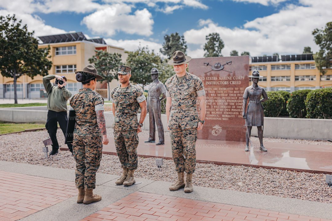  Morning Owl Fine Art Photography Female Marine Drill Instructor San Diego MCRD Promotion to SSGT 