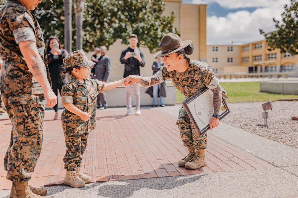  Morning Owl Fine Art Photography Female Marine Drill Instructor San Diego MCRD Promotion to SSGT 