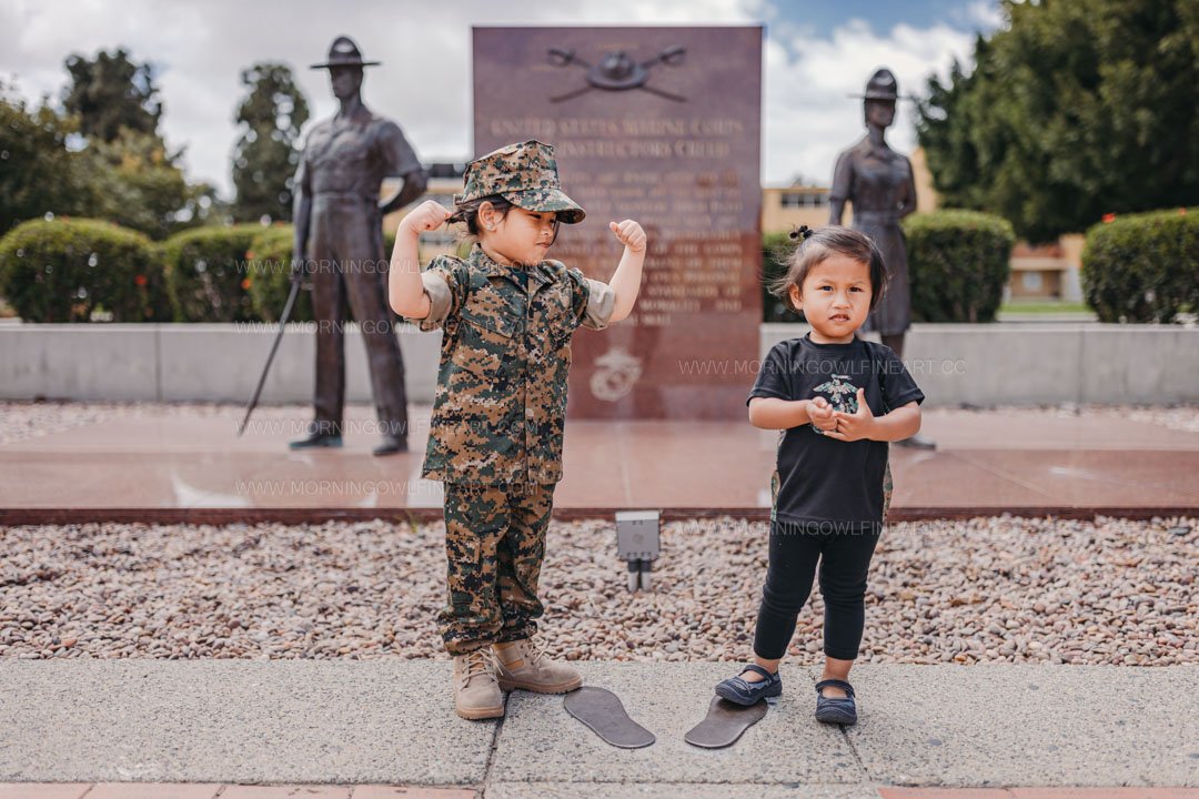  Morning Owl Fine Art Photography Female Marine Drill Instructor San Diego MCRD Promotion to SSGT 