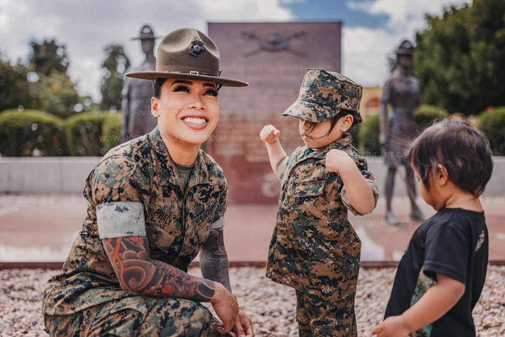  Morning Owl Fine Art Photography Female Marine Drill Instructor San Diego MCRD Promotion to SSGT 