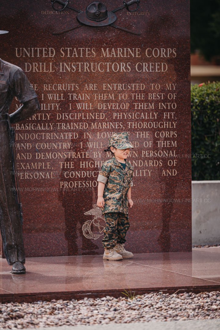  Morning Owl Fine Art Photography Female Marine Drill Instructor San Diego MCRD Promotion to SSGT 