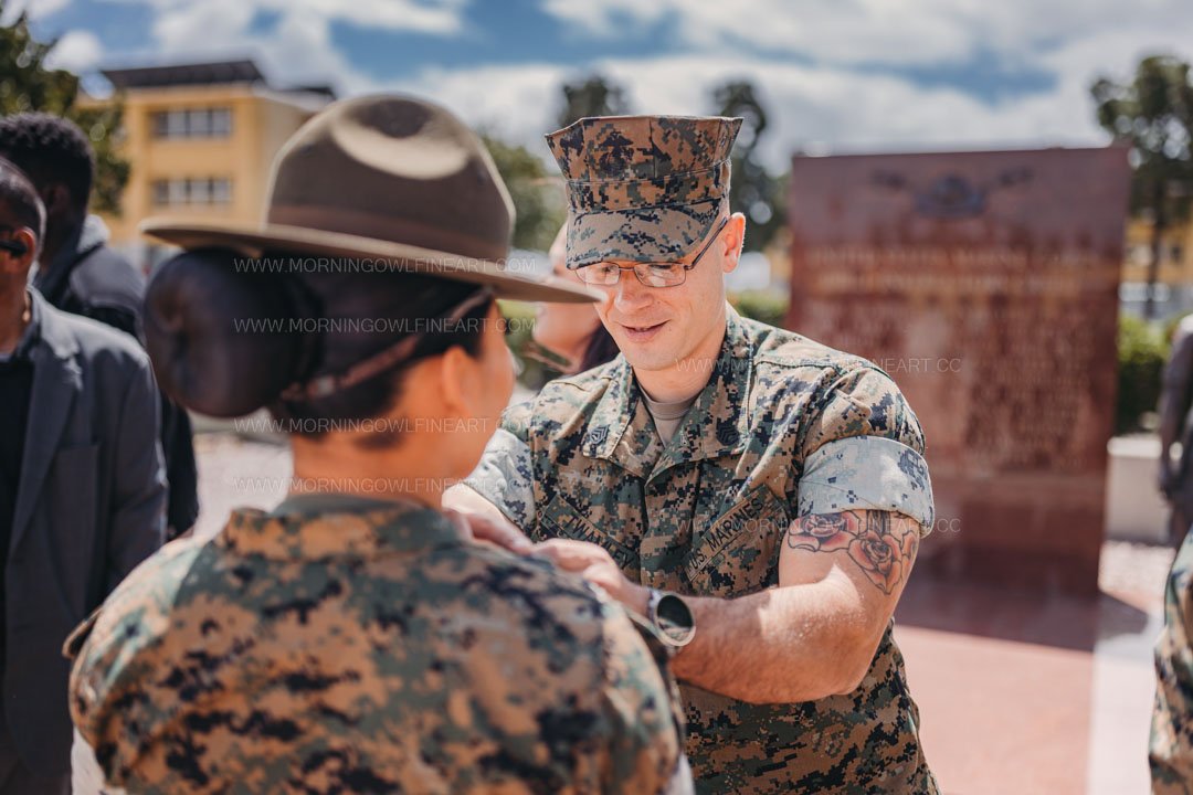  Morning Owl Fine Art Photography Female Marine Drill Instructor San Diego MCRD Promotion to SSGT 