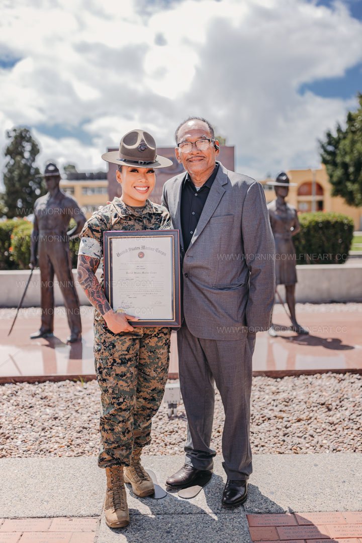  Morning Owl Fine Art Photography Female Marine Drill Instructor San Diego MCRD Promotion to SSGT 