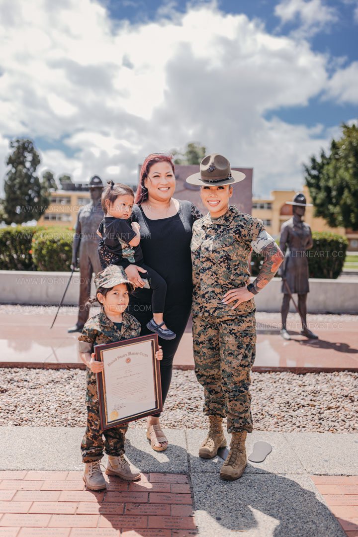  Morning Owl Fine Art Photography Female Marine Drill Instructor San Diego MCRD Promotion to SSGT 