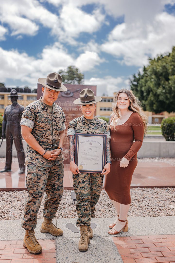  Morning Owl Fine Art Photography Female Marine Drill Instructor San Diego MCRD Promotion to SSGT 