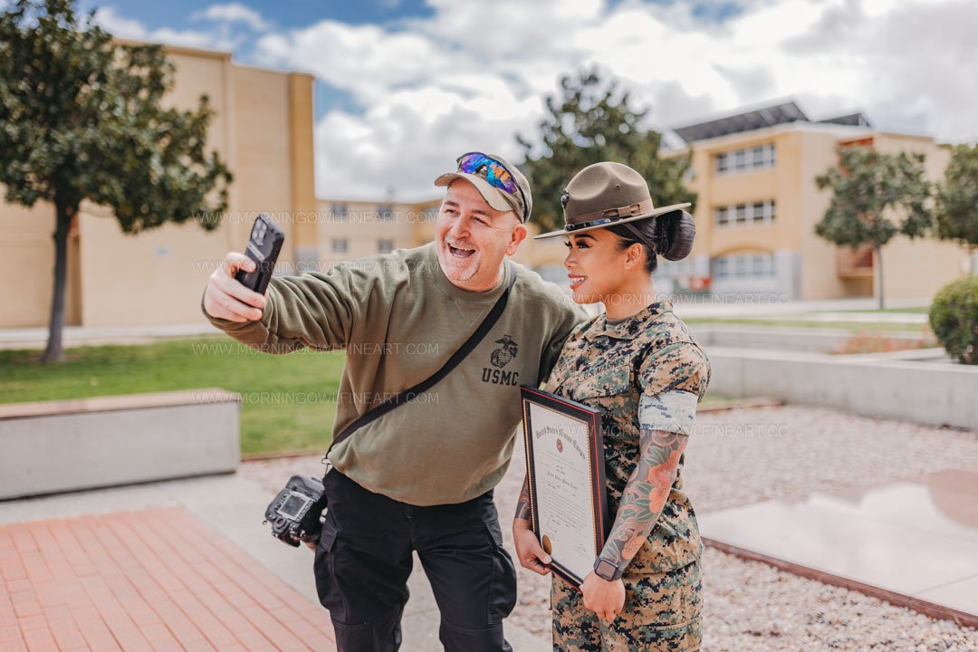  Morning Owl Fine Art Photography Female Marine Drill Instructor San Diego MCRD Promotion to SSGT 