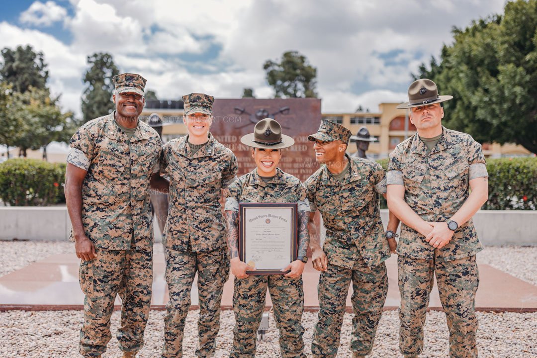  Morning Owl Fine Art Photography Female Marine Drill Instructor San Diego MCRD Promotion to SSGT 