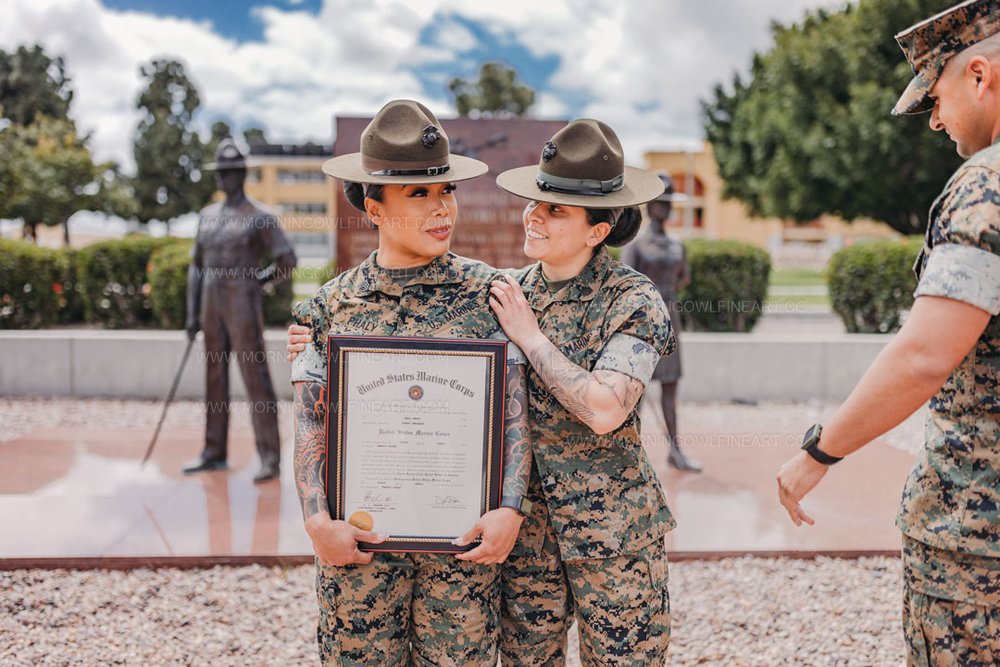  Morning Owl Fine Art Photography Female Marine Drill Instructor San Diego MCRD Promotion to SSGT 