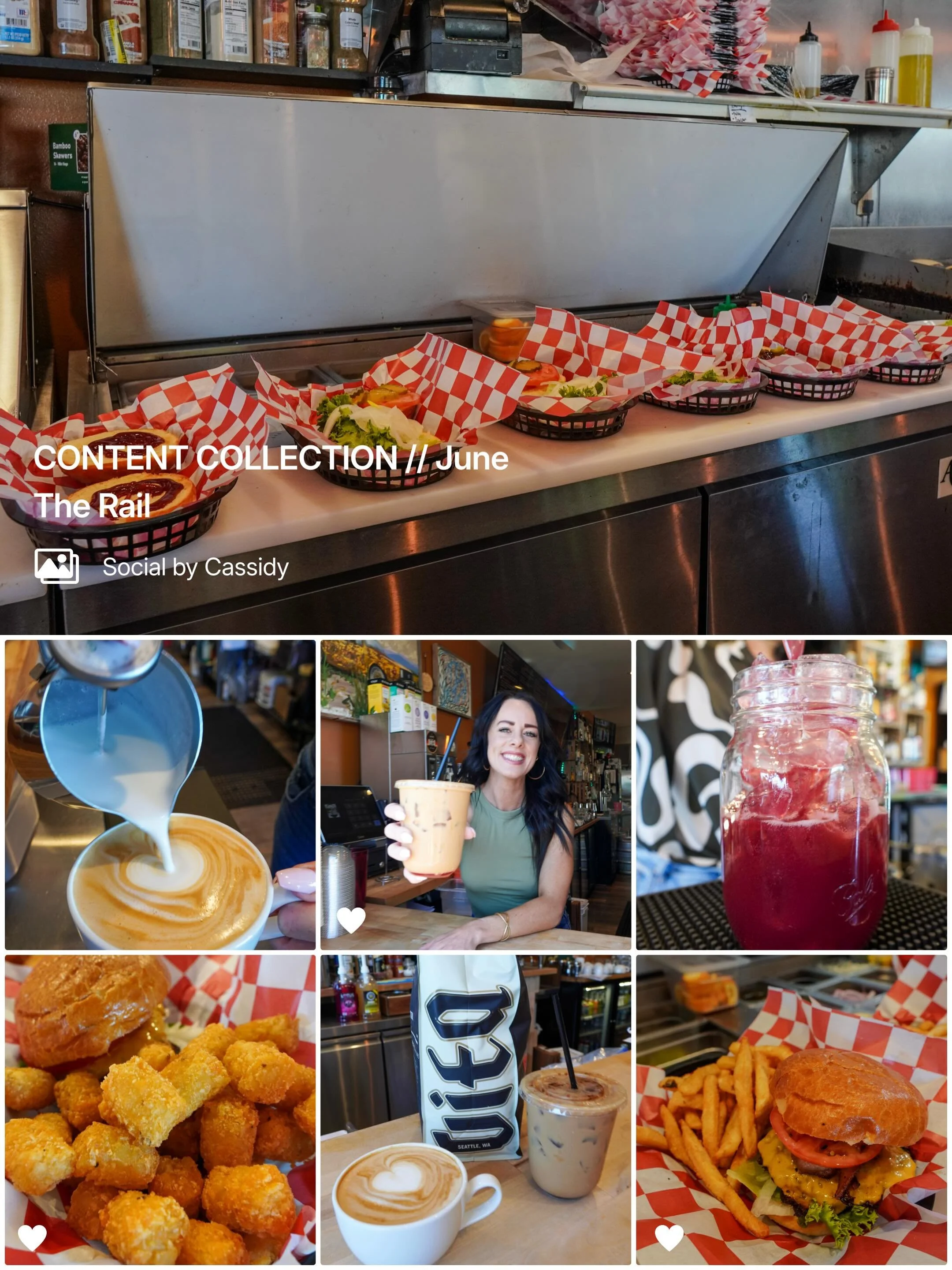 A look inside this month&rsquo;s content collection for The Rail.

From burgers and tot baskets to coffee and cocktails, this gallery is just a glimpse of what we created together throughout June.

Every monthly content collection starts with the sam