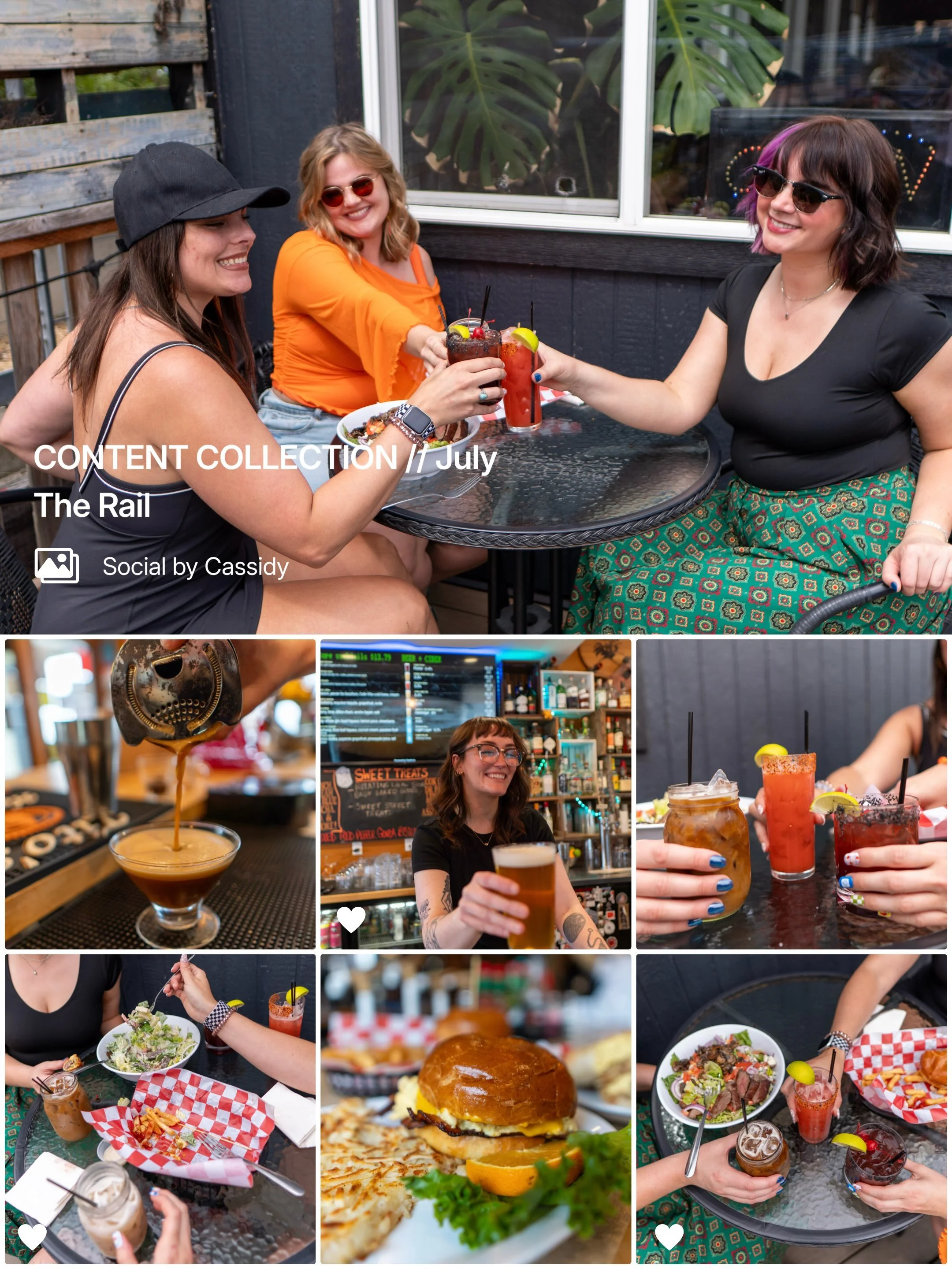 July at The Rail. This month&rsquo;s collection focused on patio season, summer drinks, fresh menu favorites, and the people who make this place what it is.

Client: @therail_portangeles
Photography &amp; Content: @socialbycassidy

#BrandPhotography 