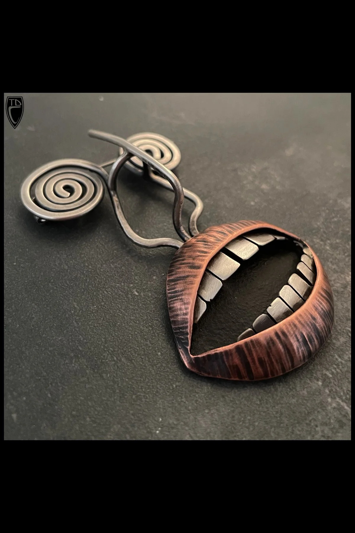 "Wait..What?", Sterling Silver and Copper Brooch
