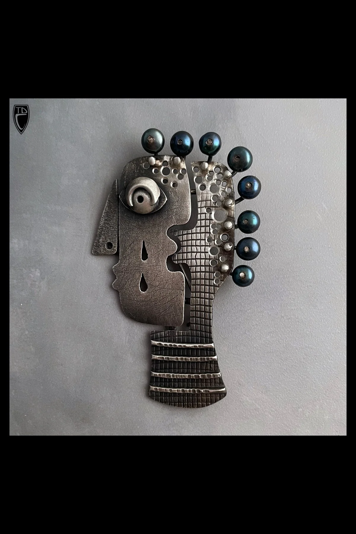 "At the Back of My Mind", Sterling Silver and Pearl Brooch/Pendant
