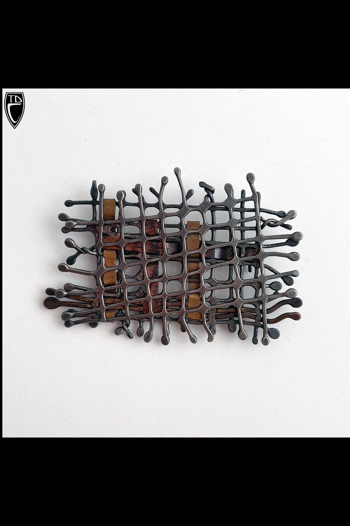 "Woven into the Fabric...", Sterling Silver, Copper, Brass and Bronze Brooch