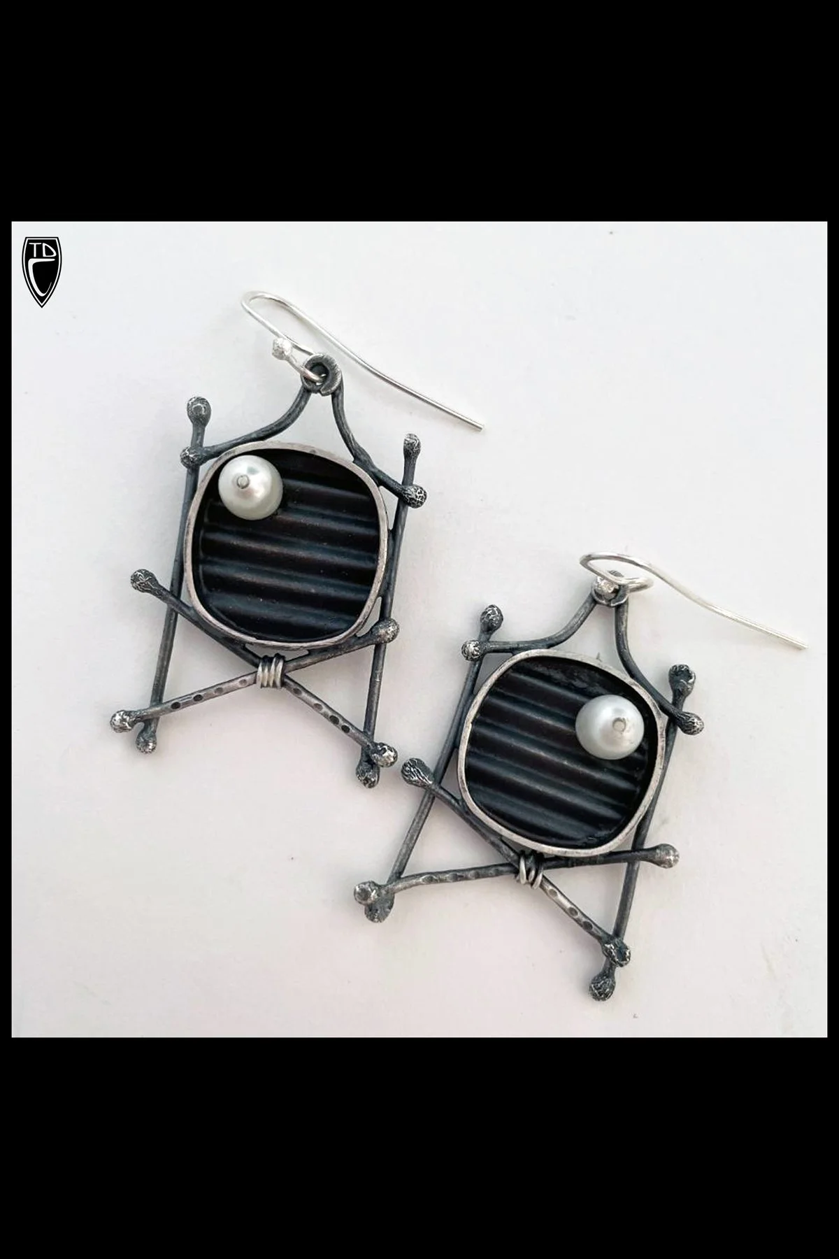 Sterling Silver and Pearl Pagoda Earrings