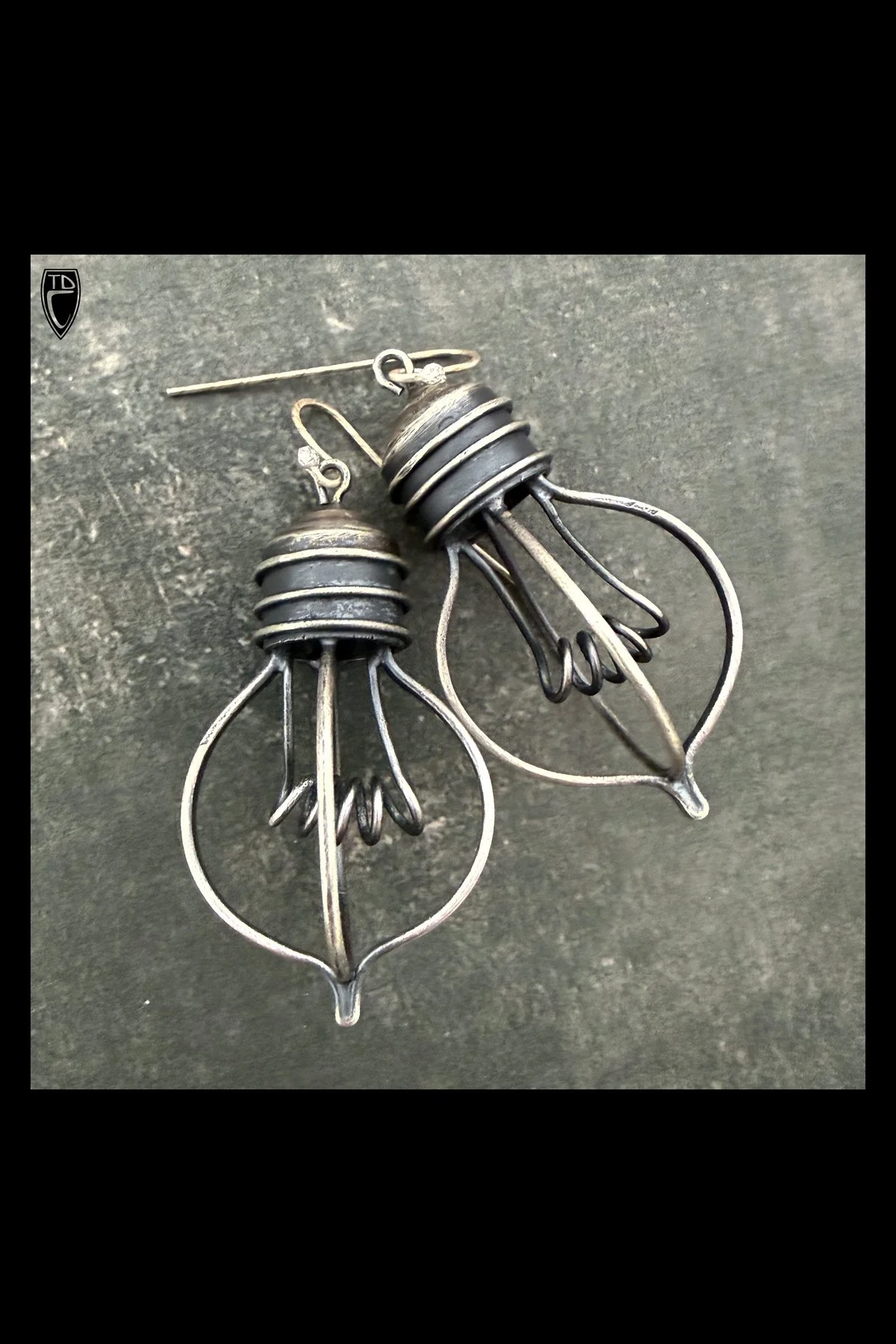 "Edison", Sterling Silver Abstract Lightbulb Earrings