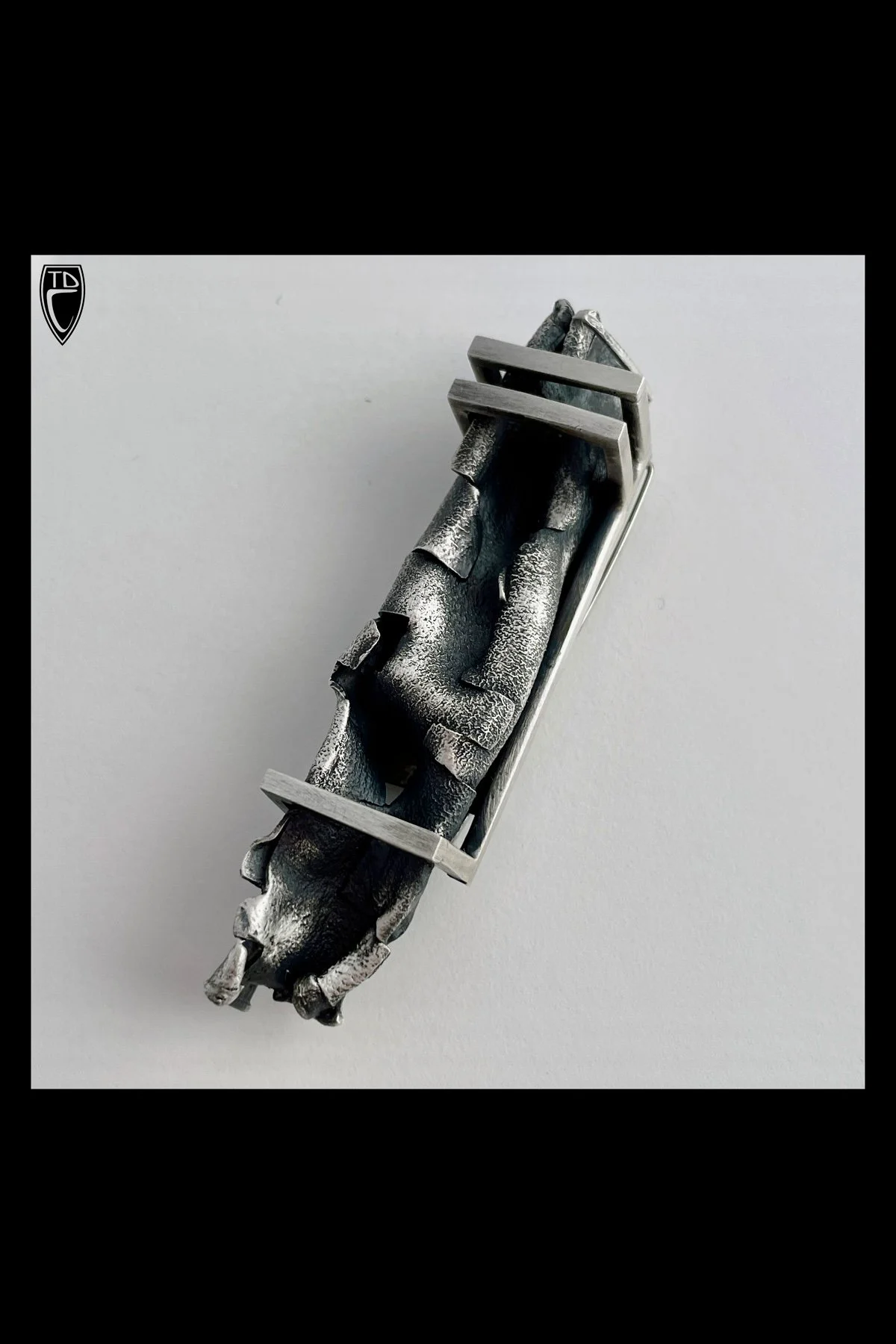 "Contrasts", Sterling Silver Bar Brooch