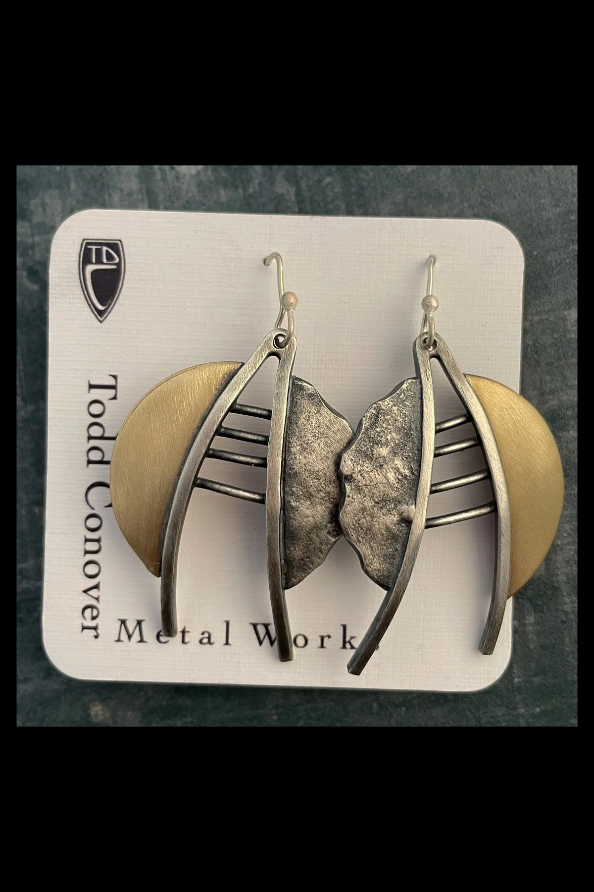 Sterling Silver and Brass Ladder Earrings