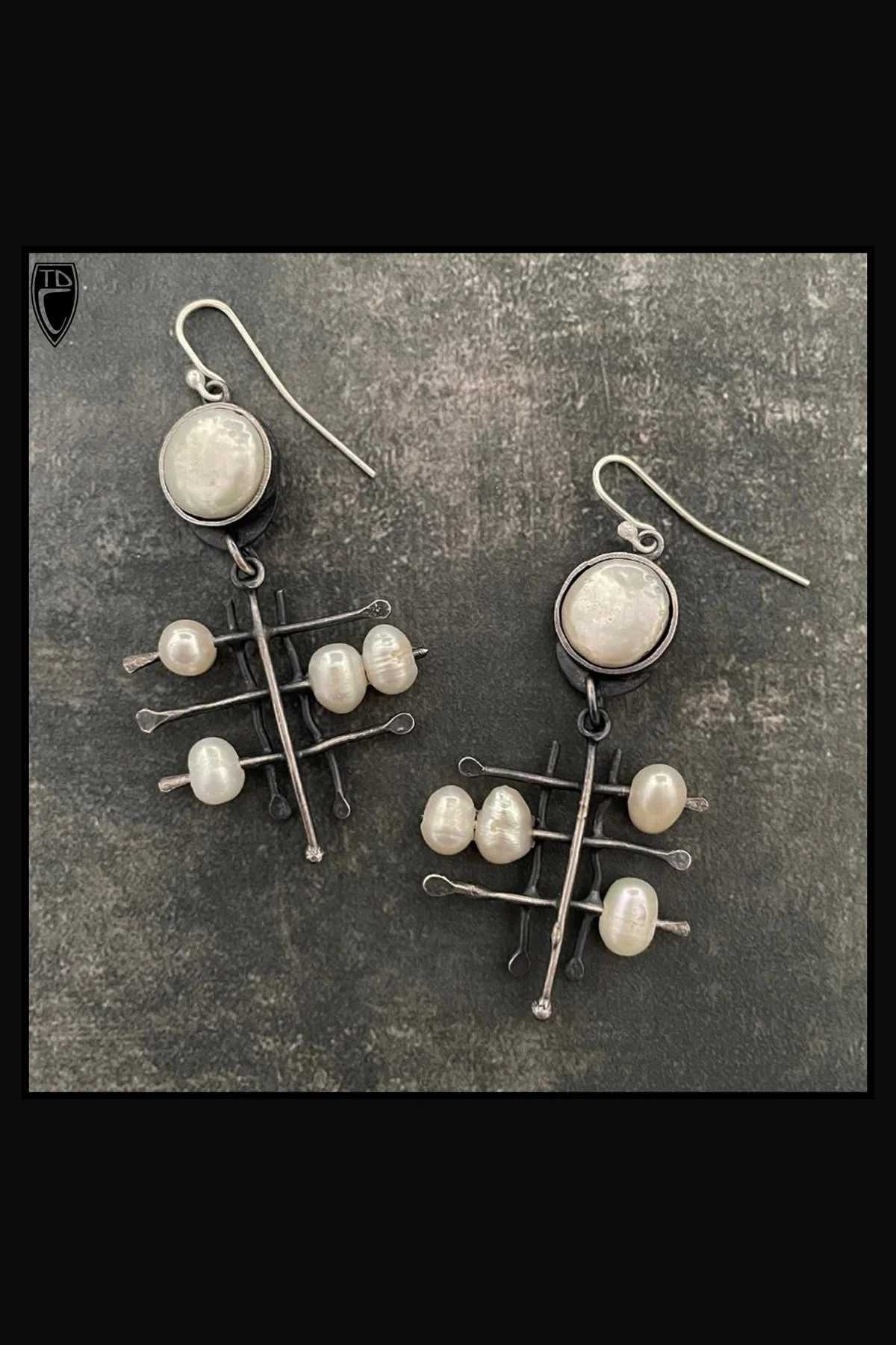 Sterling Silver, Freshwater and Coin Pearl Earrings