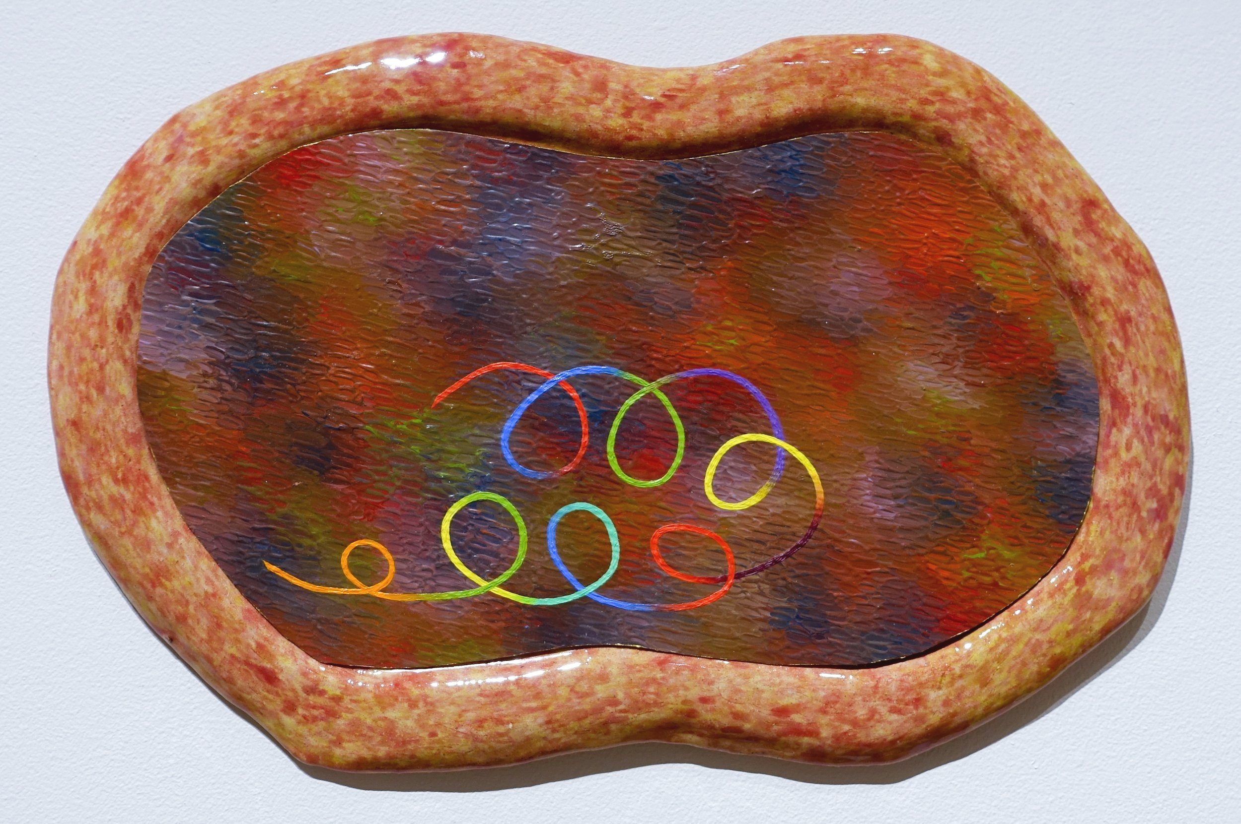 I Tell Myself I Love Myself 10 Times (III), oil on paper, ceramic frame, 2022-24