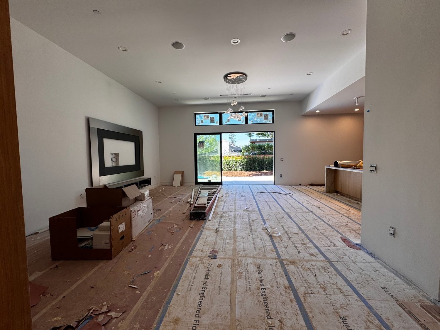 Family room at 743 Edge Lane, Los Altos before staging