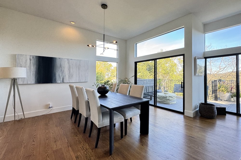 Dining room at Franciscan Ridge, Portola Valley before staging