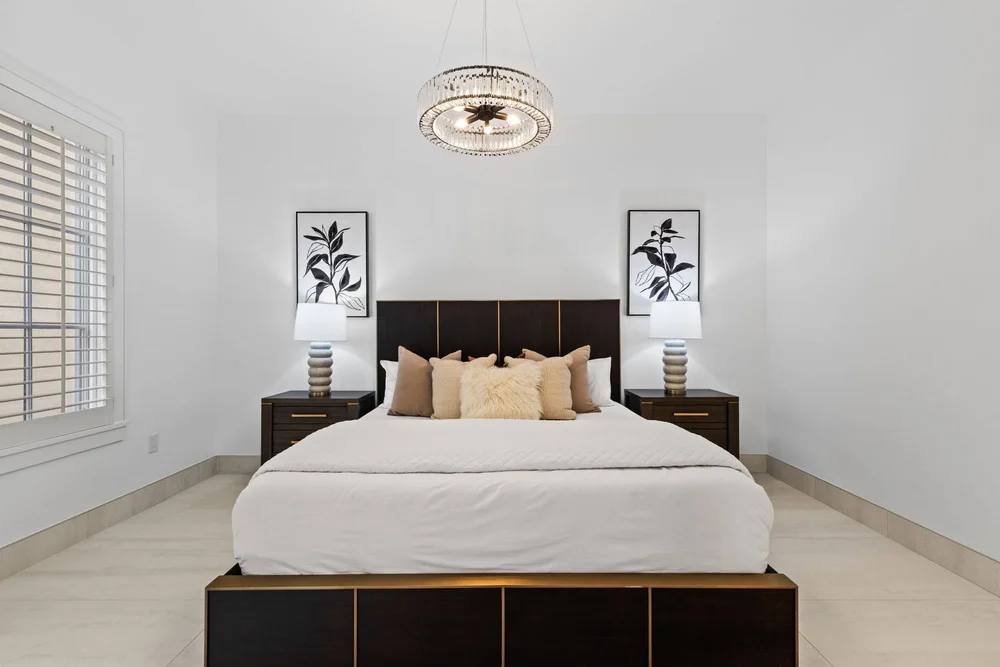Bedroom at Santana Row, San Jose after staging by Encore