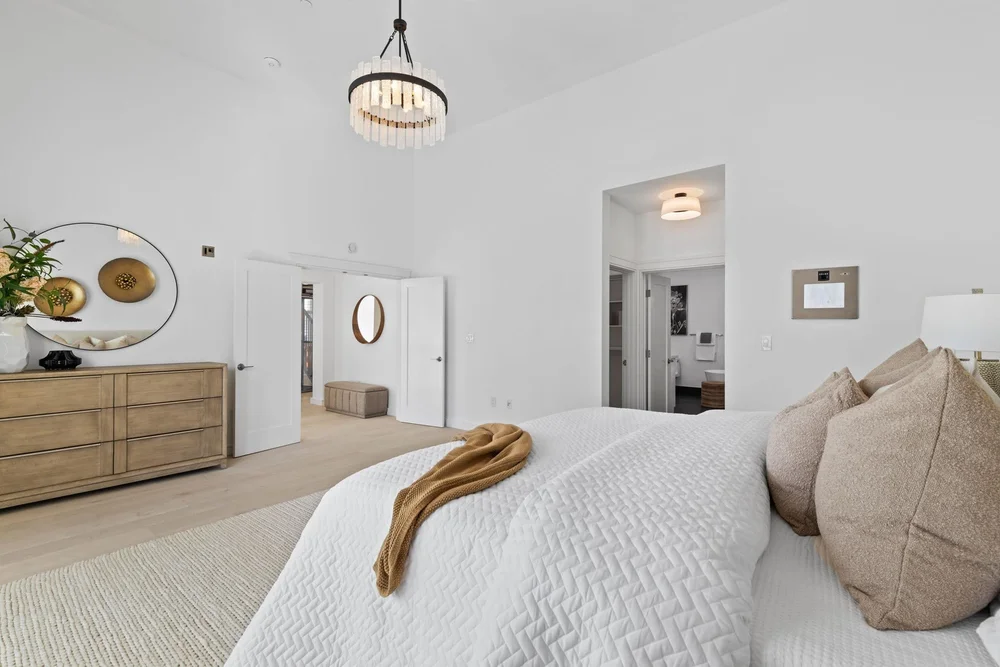 Bedroom suite at Santana Row, San Jose after staging by Encore