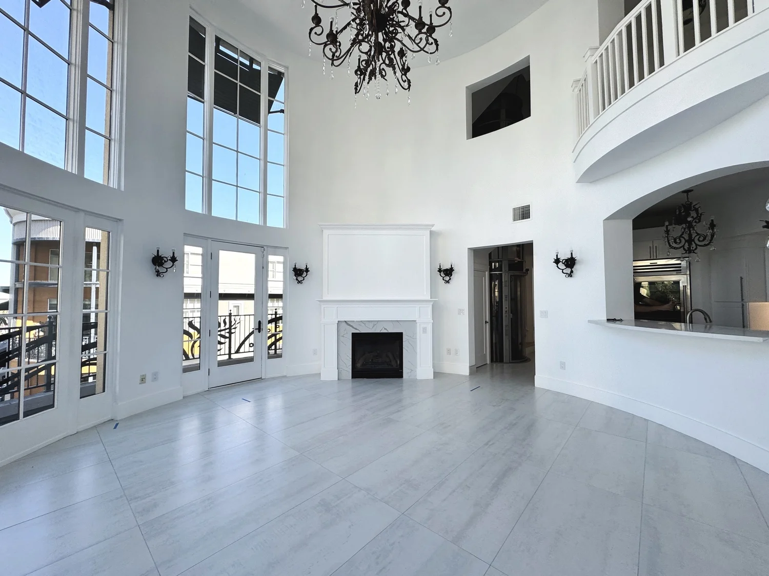 Living room at Santana Row, San Jose before staging