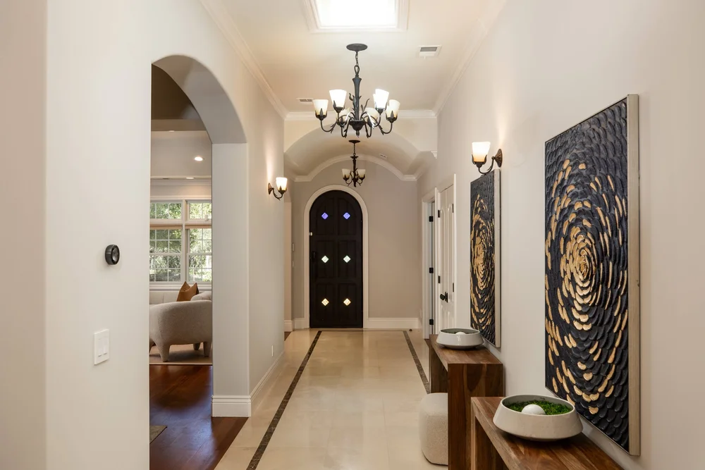 Entry hall at Benvenue Avenue, Los Altos after staging by Encore