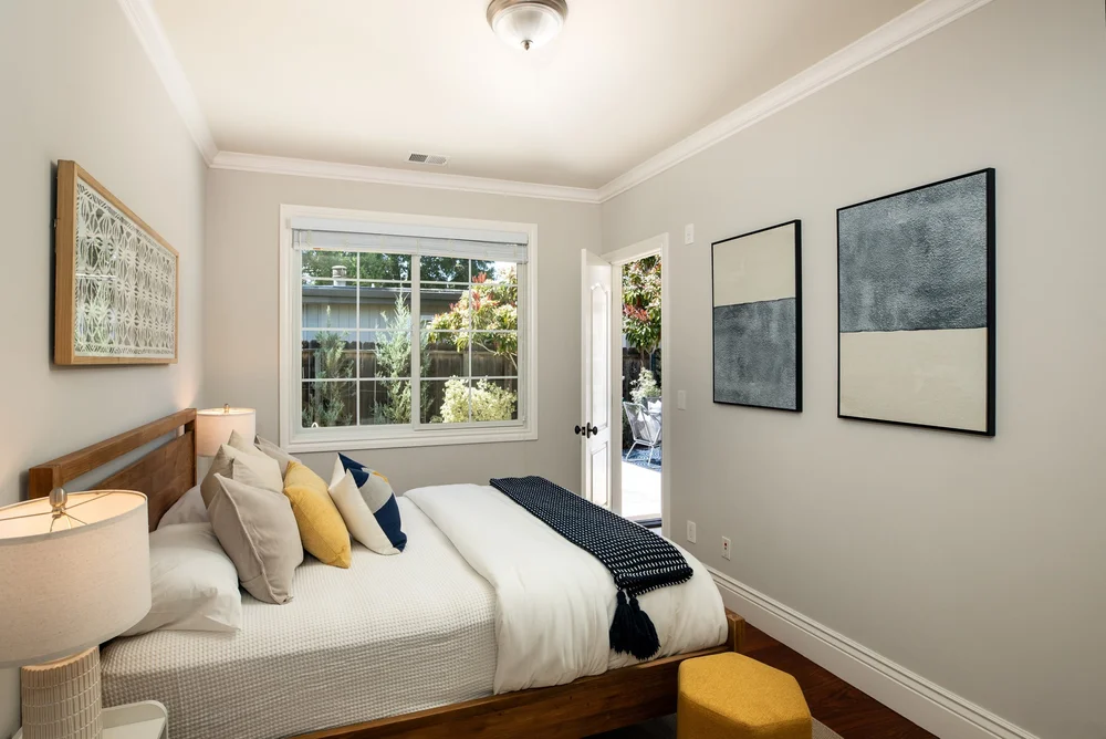 Bedroom at Benvenue Avenue, Los Altos after staging by Encore