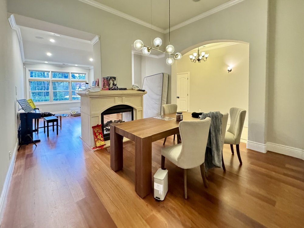 Dining room at Benvenue Avenue, Los Altos before staging