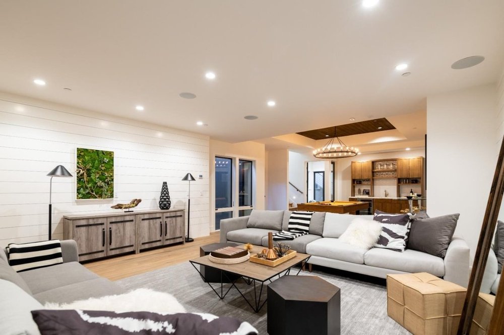 Lounge at Cypress Court, Los Altos Hills after staging by Encore