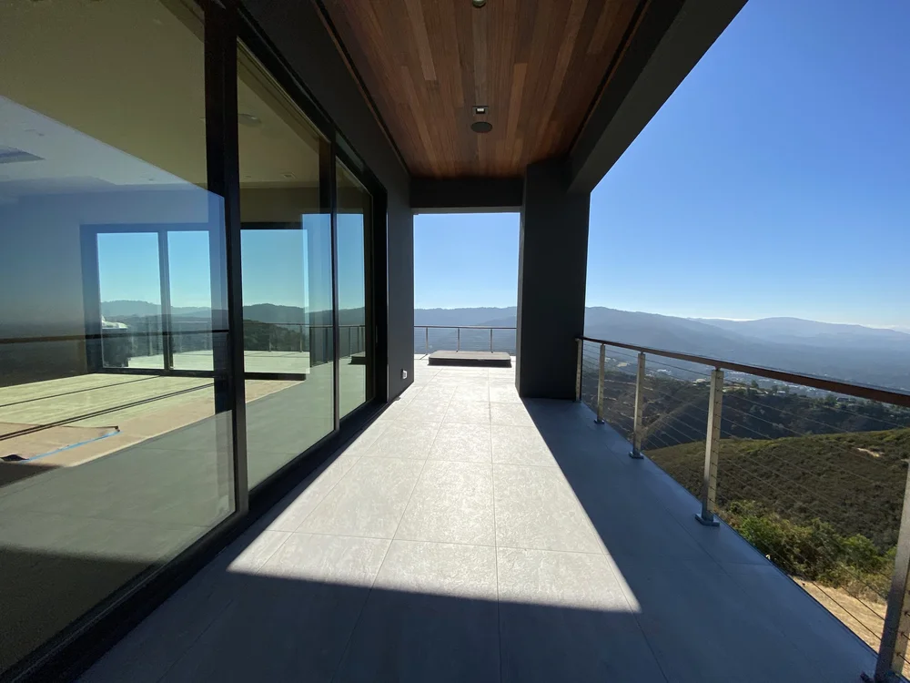 Covered terrace at Blackberry Hill Road, Los Gatos before staging