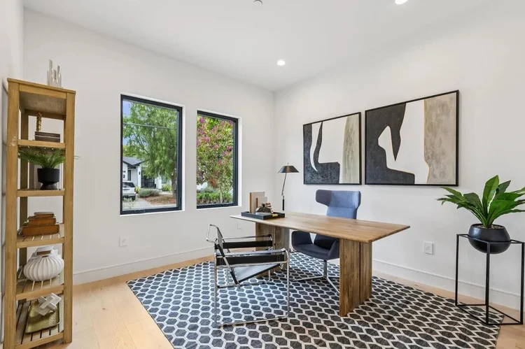 Home office at 743 Edge Lane, Los Altos