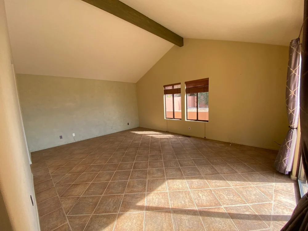 Primary suite at 1910 Barker Pass Road, Santa Barbara before staging