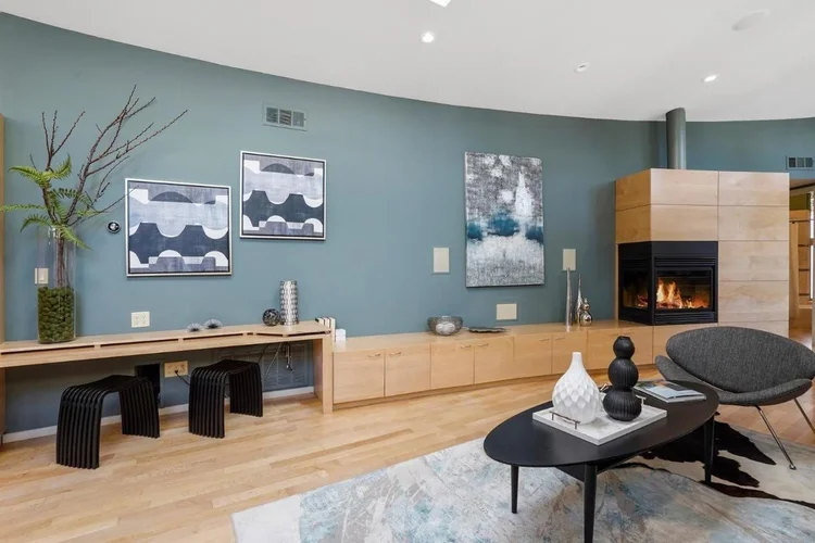 Fireplace sitting area at 475 Fernando Avenue, Palo Alto