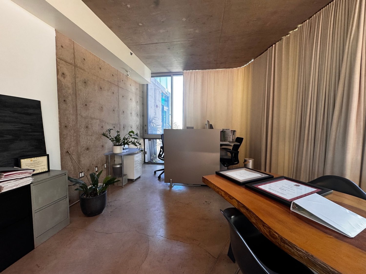 Living room at 102 University Ave #3C, Palo Alto before staging