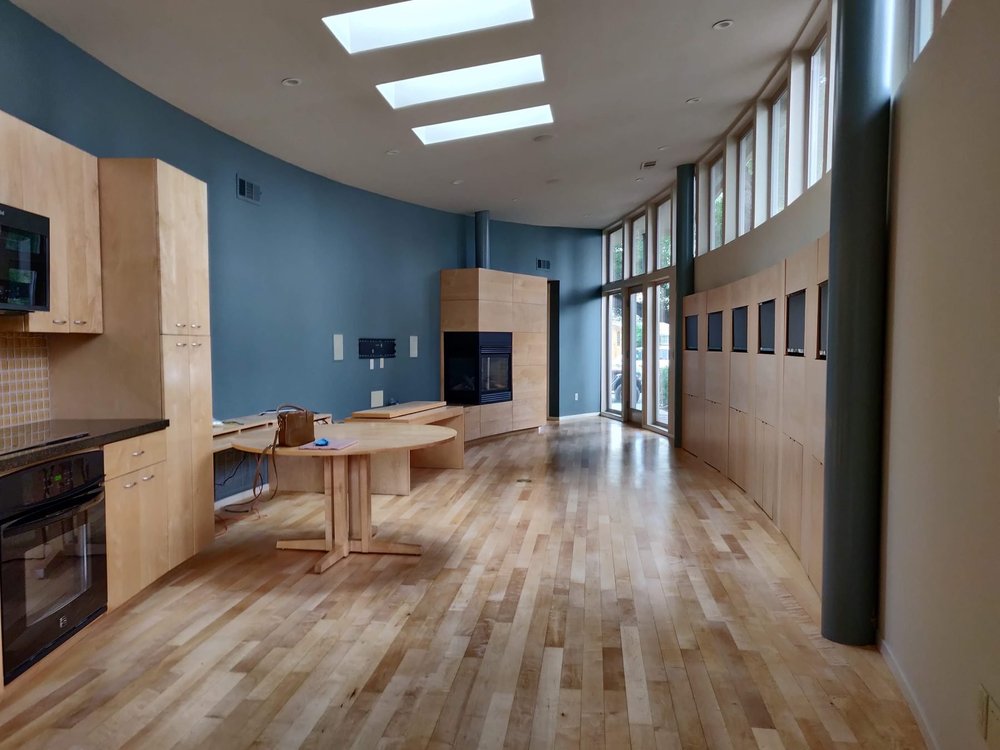 Kitchen and dining area at 475 Fernando Avenue, Palo Alto before staging