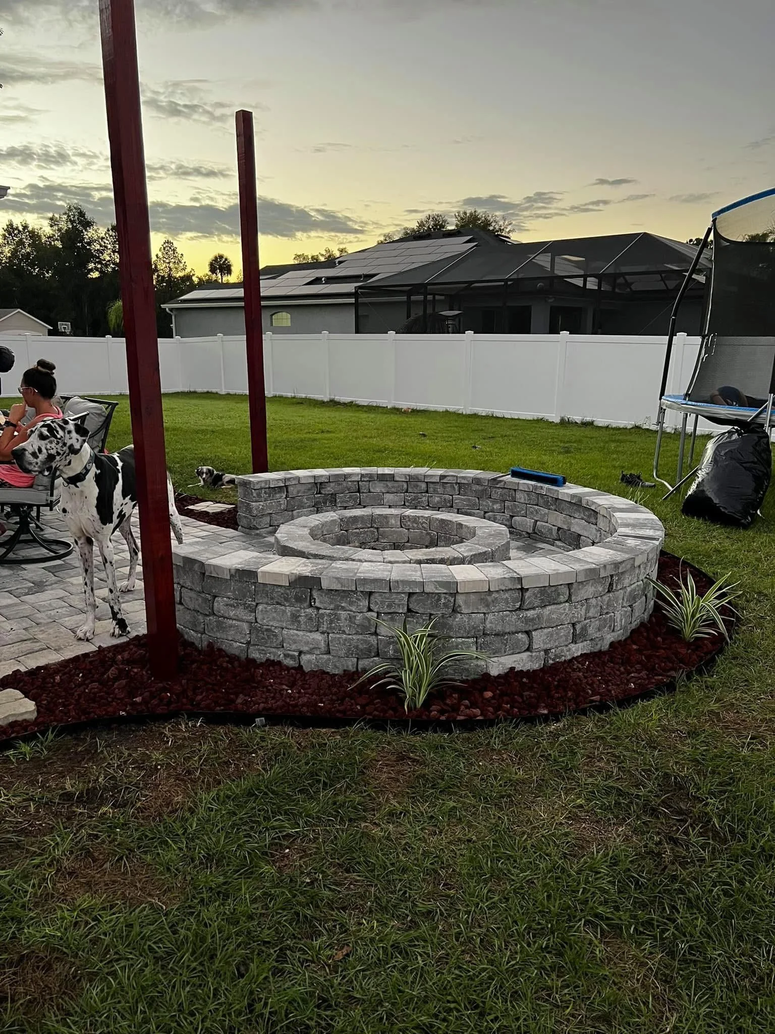 custom fire pit and paver patio ocala