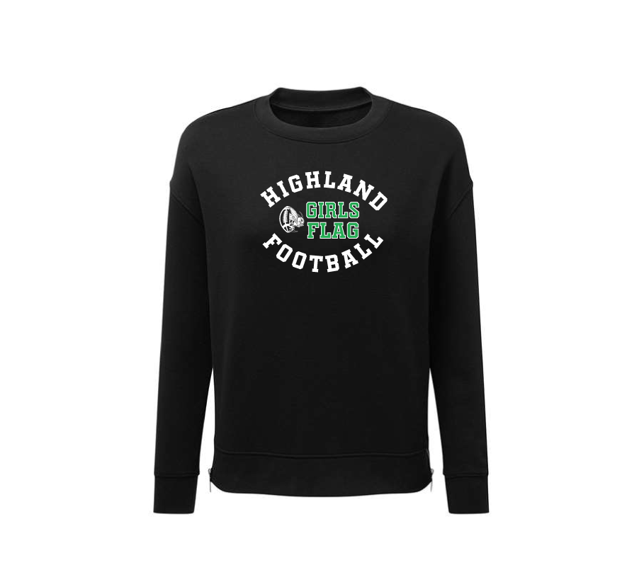 Ladies Side Zip Crewneck Sweatshirt (FF)