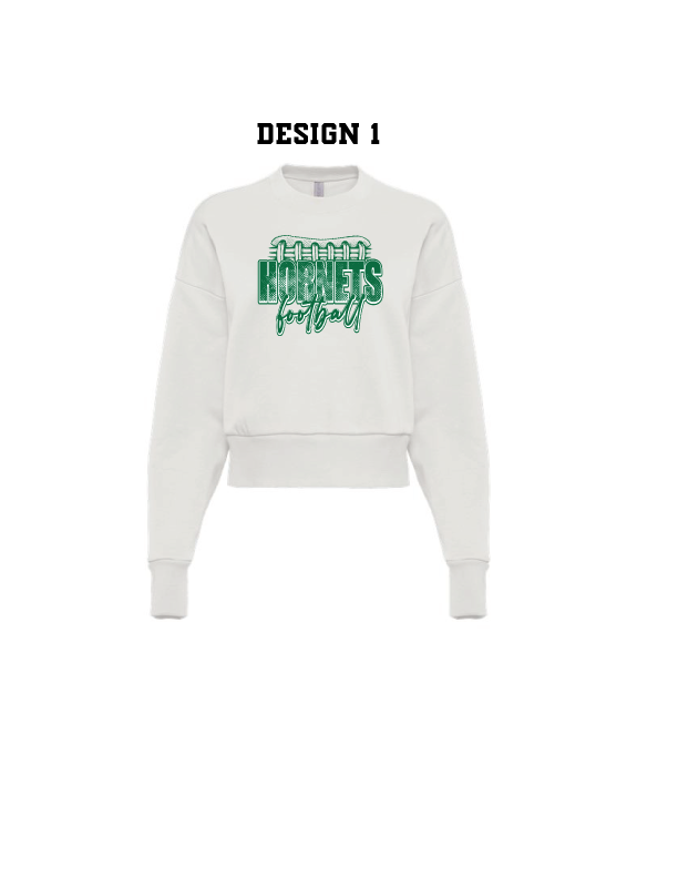 Ladies Crop Crewneck Sweatshirt (Football)