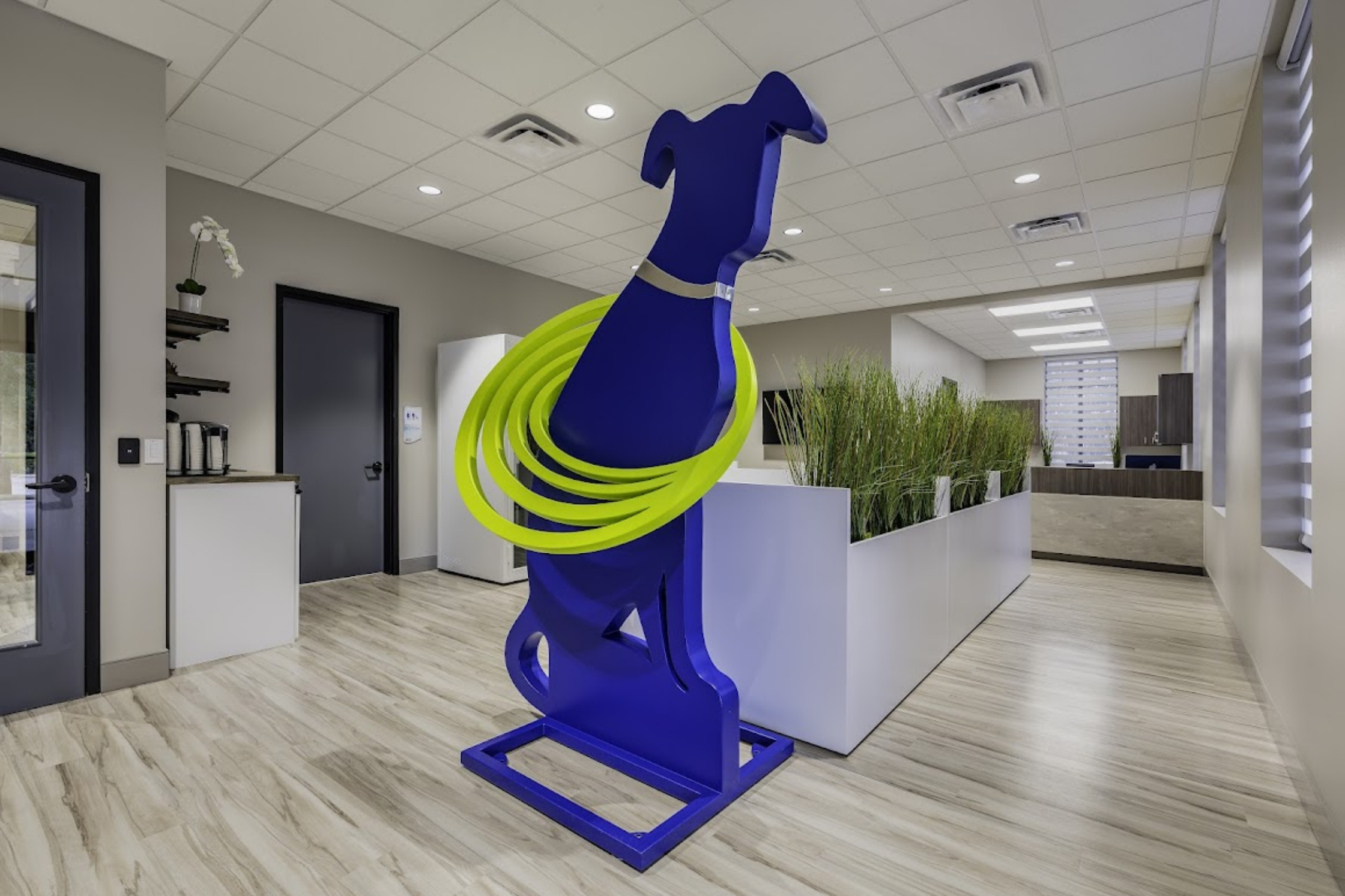Interior lobby and reception area at Sage Veterinary Imaging in Sandy, Utah