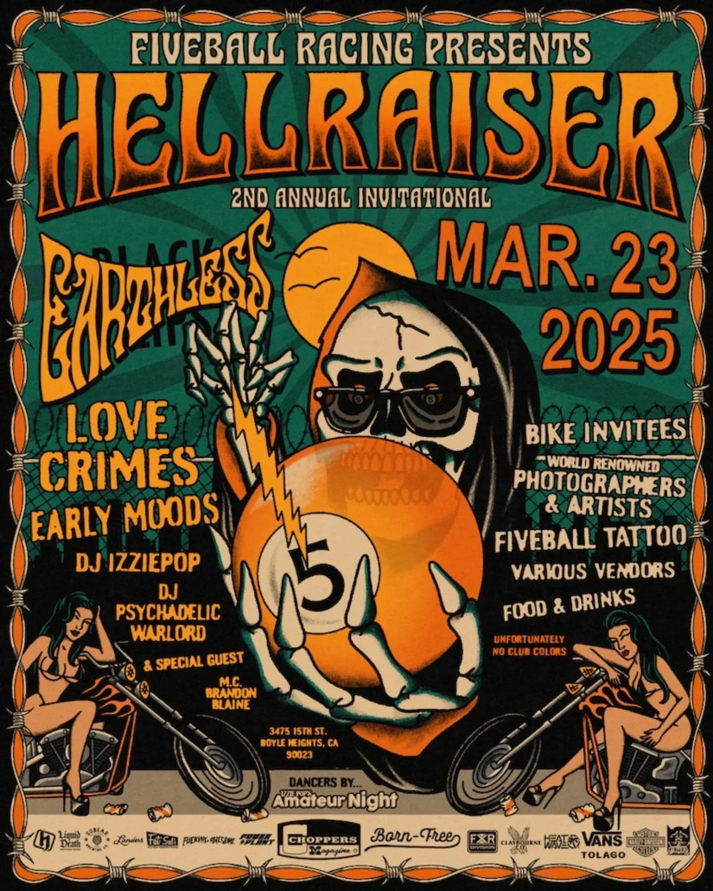 🔥 Hellraiser Invitational &ndash; I&rsquo;m Back! 🔥

Psyched to announce that I&rsquo;ll be returning to the warehouse district to run visual for one of the coolest events in LA! This year&rsquo;s lineup is stacked with @early_moods , @lovecrimescl