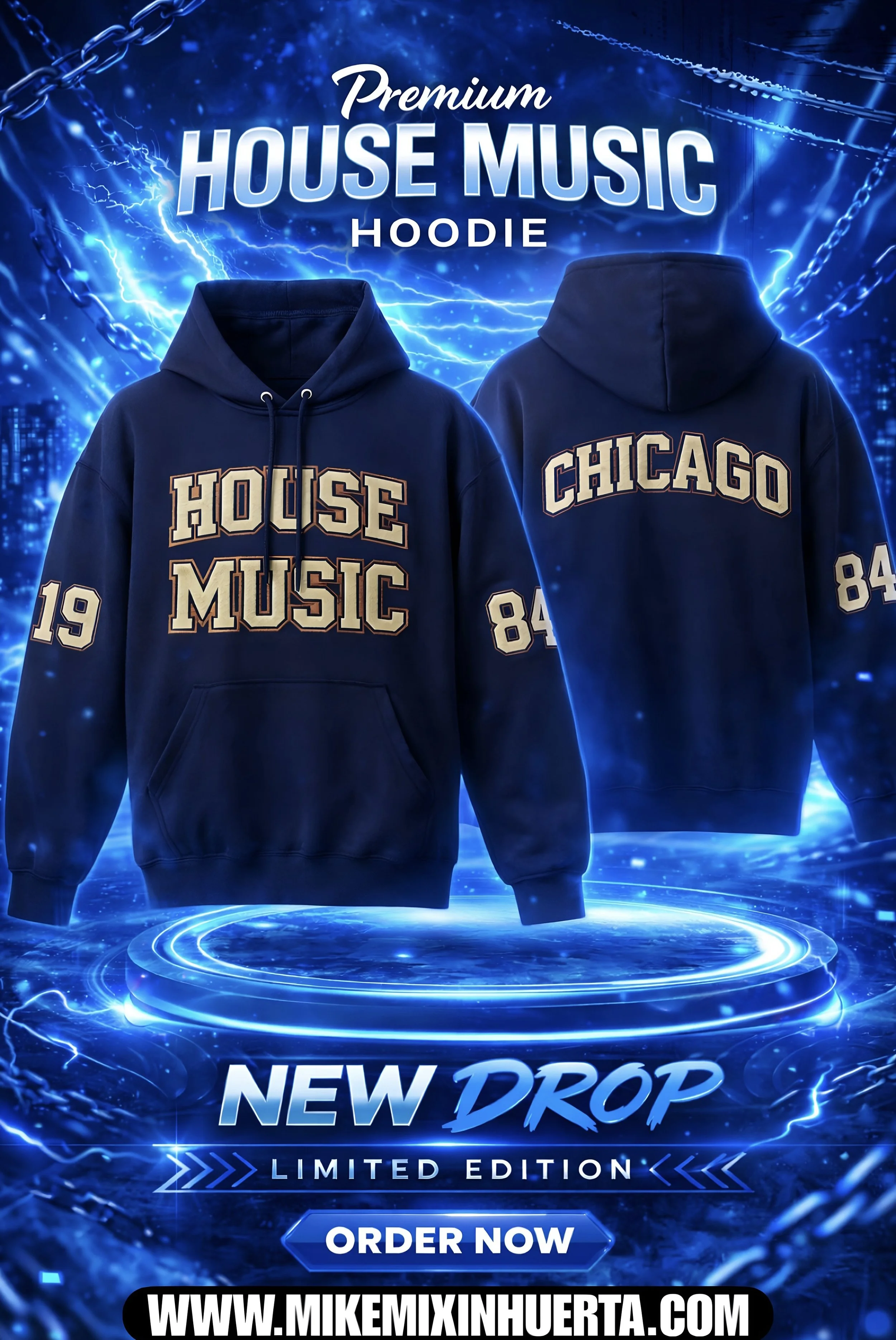 House Music 1984 Premium Hoodie