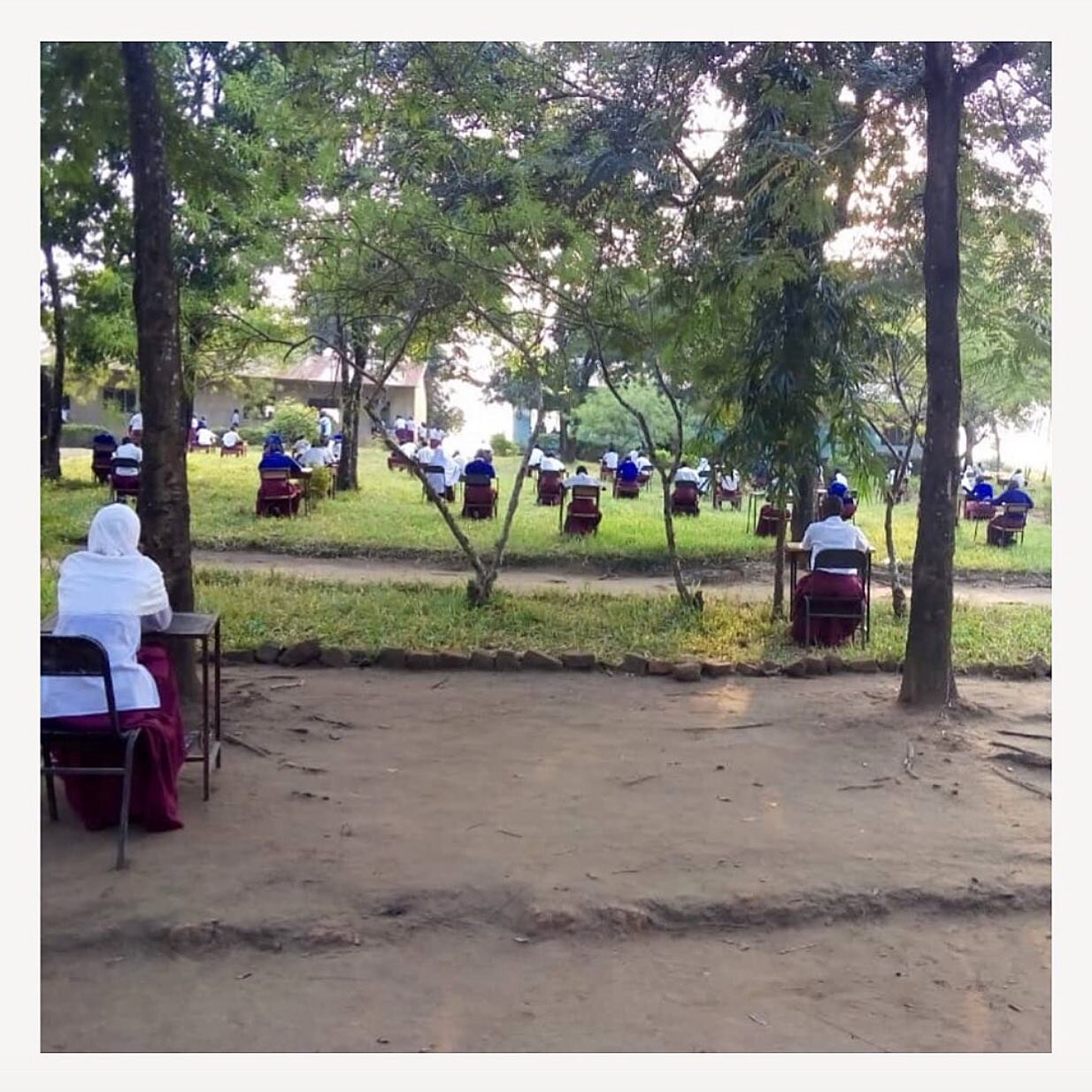 Here&rsquo;s a Monday morning feel-good story for you.... Pictured here are students at PiXL International partner school Mchombe in Tanzania practicing exam papers (and social distancing!) 
Back in 2016, Mchombe had a national exam pass rate of 44%.