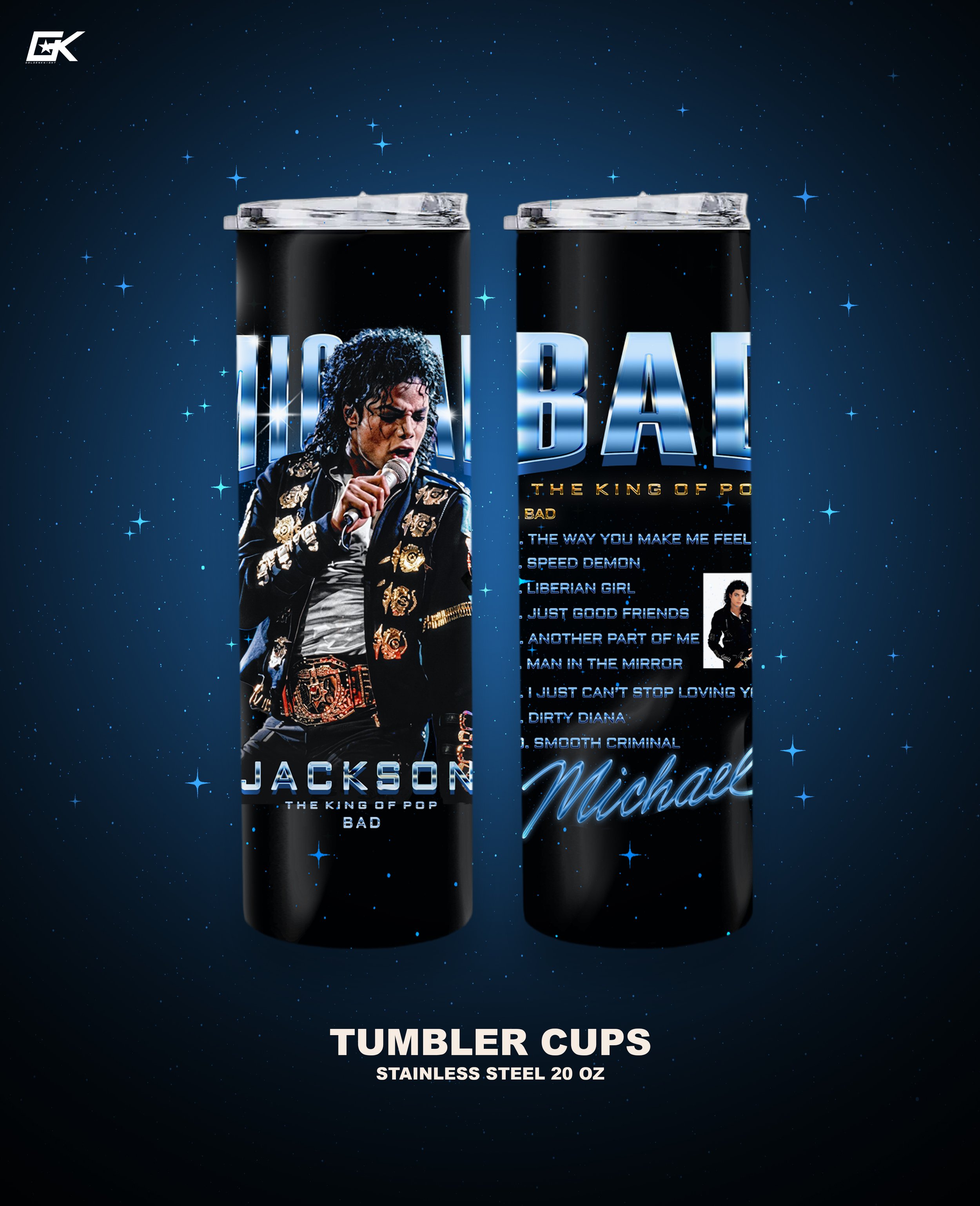 MICHAEL JACKSON BAD - Stainless Steel Cup Tumbler 20 oz