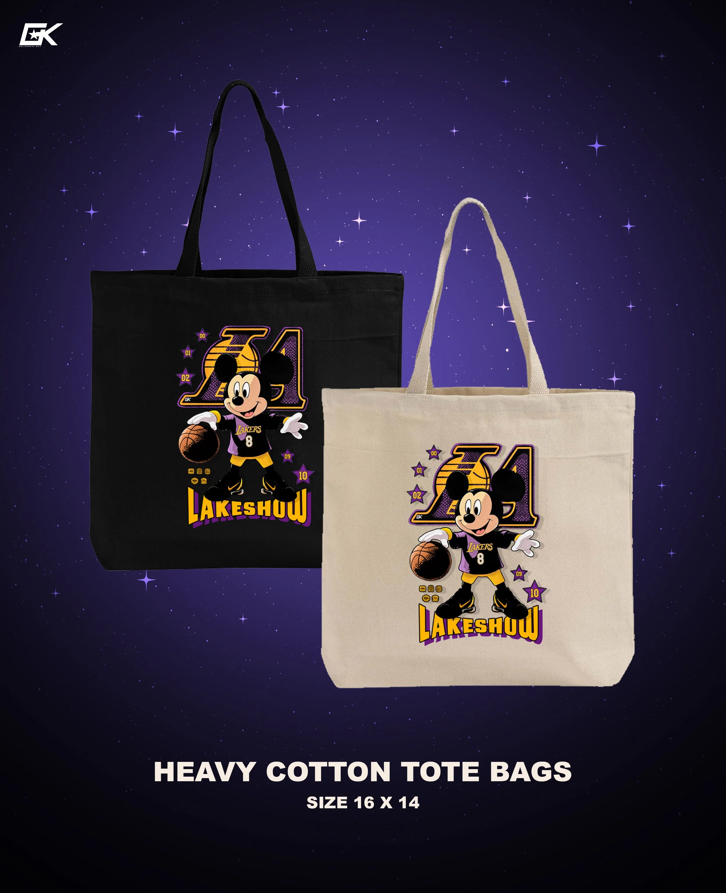 MICKEY X LAKESHOW - COTTON TOTE BAG - 2 COLORS AVAILABLE