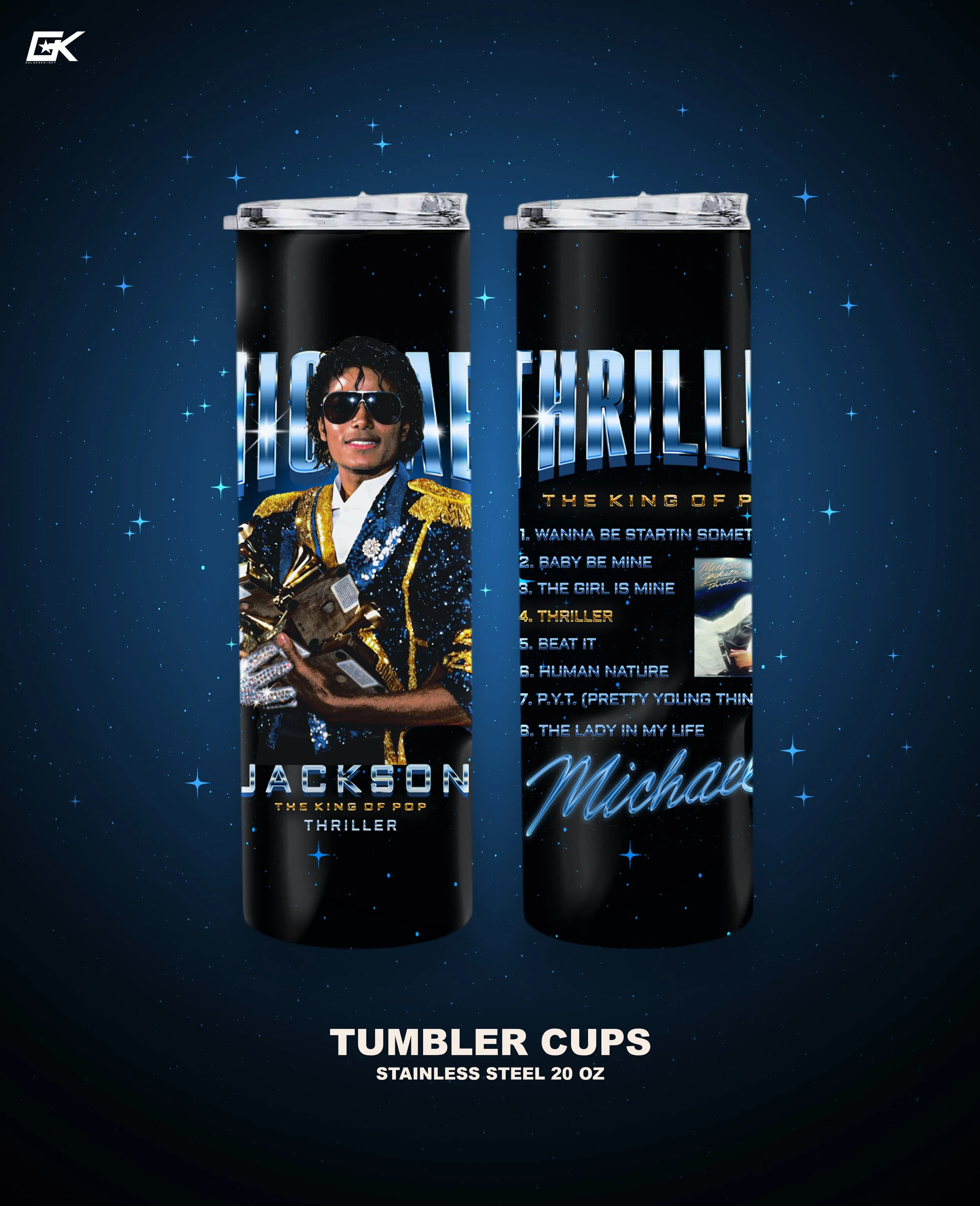 MICHAEL JACKSON THRILLER - Stainless Steel Cup Tumbler 20 oz